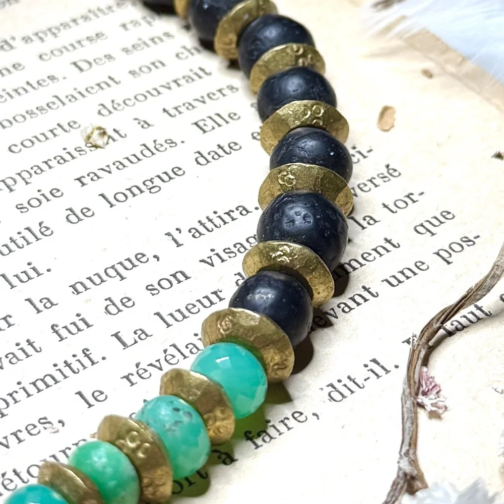 Artisan Silk Strung Chrysoprase 24k Gold Plated Jade Pendant Adjustable Choker